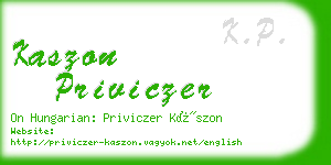 kaszon priviczer business card